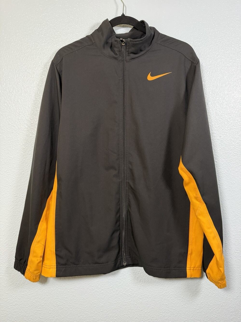 Dri-FIT Men’s Medium Full Zip Running Track Jacket Black Orange Athletic